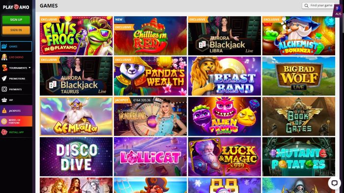 PlayAmo online casino games