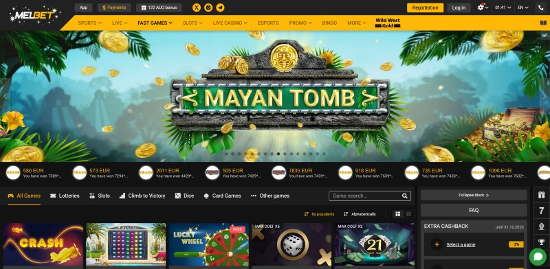 Play Online MelBet Games and Win