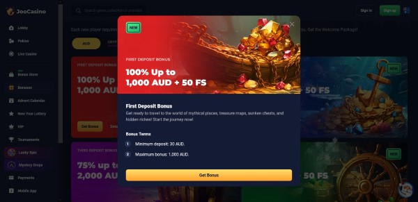 Casino bonuses and promotions from AU online casinos