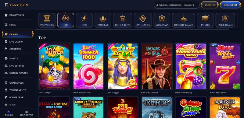 Cazeus casino games